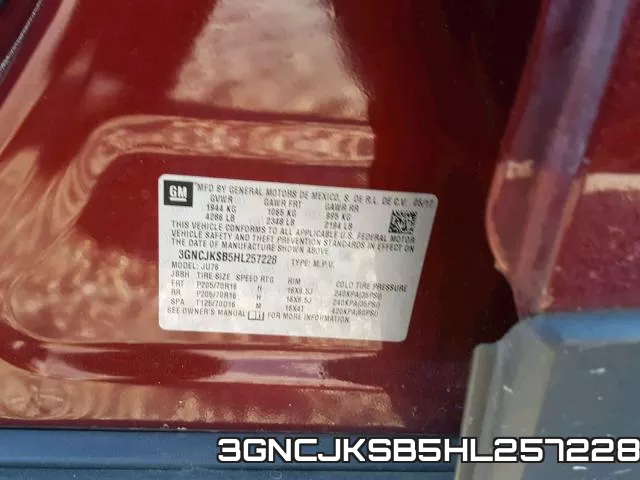 3GNCJKSB5HL257228 фото 2