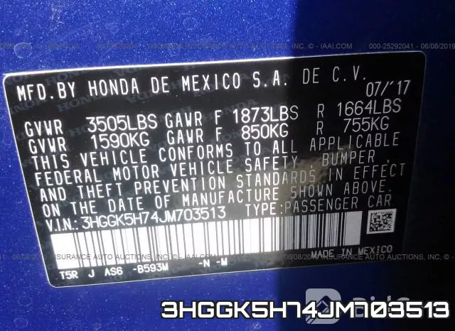 3HGGK5H74JM703513 фото 10