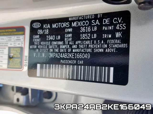 3KPA24AB2KE166049 фото 2