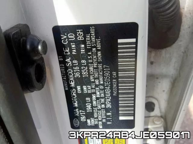 3KPA24AB4JE059017 фото 2