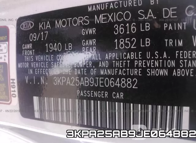 3KPA25AB9JE064882 фото 10