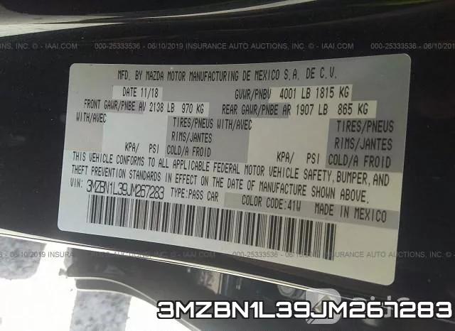 3MZBN1L39JM267283 фото 10
