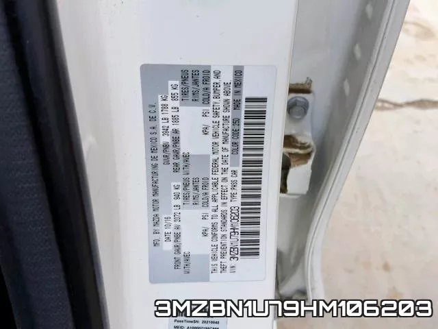 3MZBN1U79HM106203 фото 2