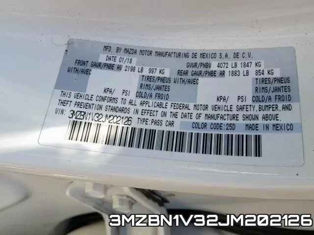 3MZBN1V32JM202126 фото 2