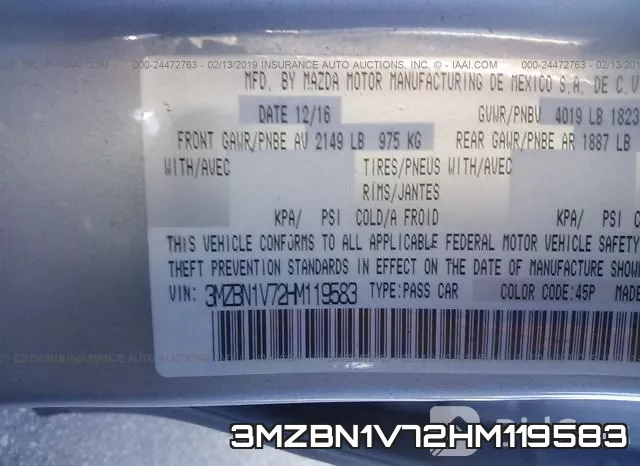 3MZBN1V72HM119583 фото 10
