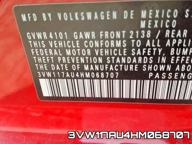 3VW117AU4HM068707 фото 2
