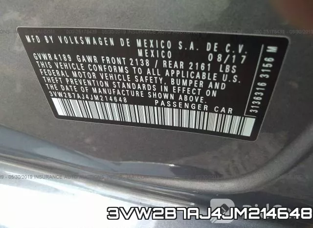 3VW2B7AJ4JM214648 фото 10
