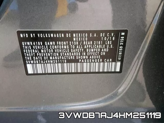 3VWDB7AJ4HM251119 фото 2