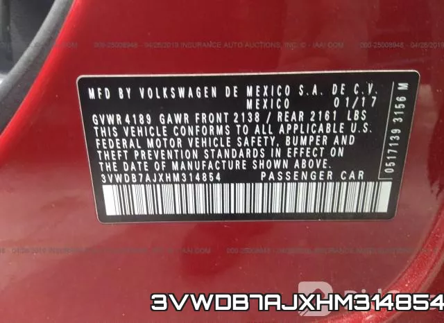 3VWDB7AJXHM314854 фото 10