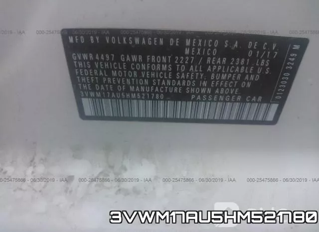 3VWM17AU5HM521780 фото 10