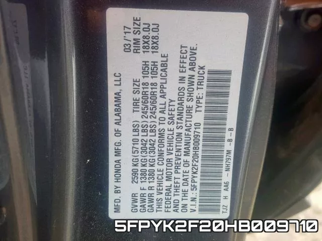 5FPYK2F20HB009710 фото 2