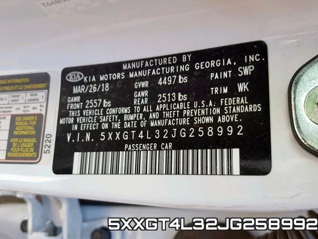 5XXGT4L32JG258992 фото 2