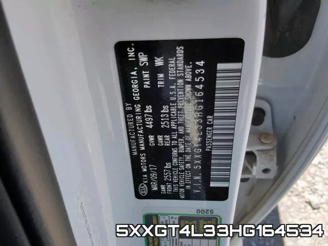 5XXGT4L33HG164534 фото 2