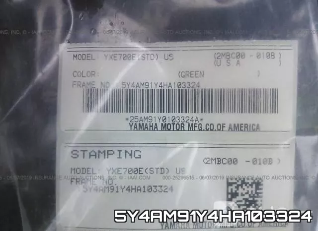 5Y4AM91Y4HA103324 фото 2