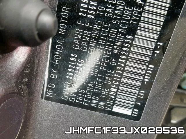 JHMFC1F33JX028536 фото 2