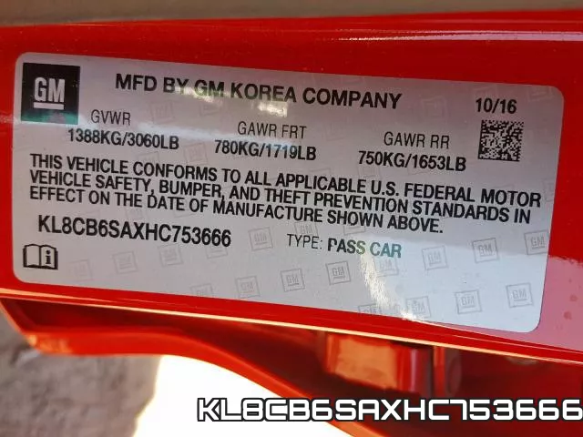KL8CB6SAXHC753666 фото 2