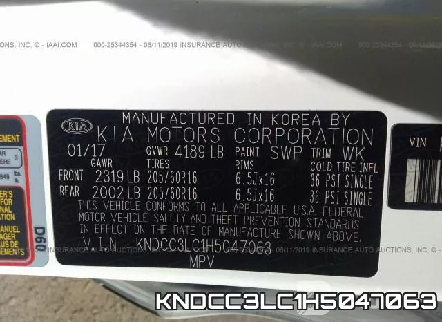 KNDCC3LC1H5047063 фото 10
