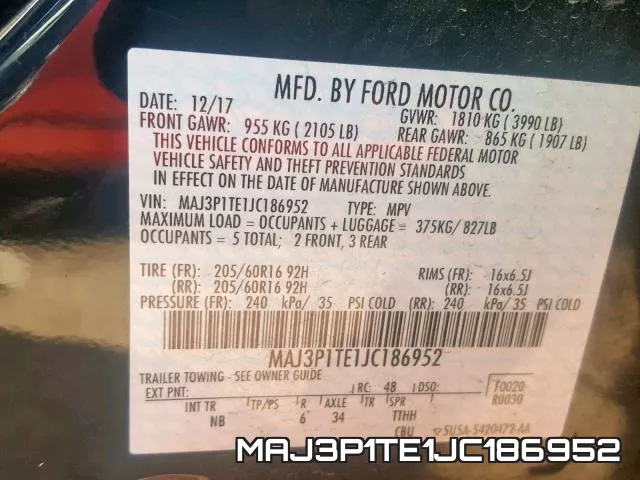 MAJ3P1TE1JC186952 фото 2