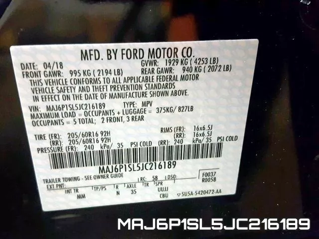 MAJ6P1SL5JC216189 фото 2