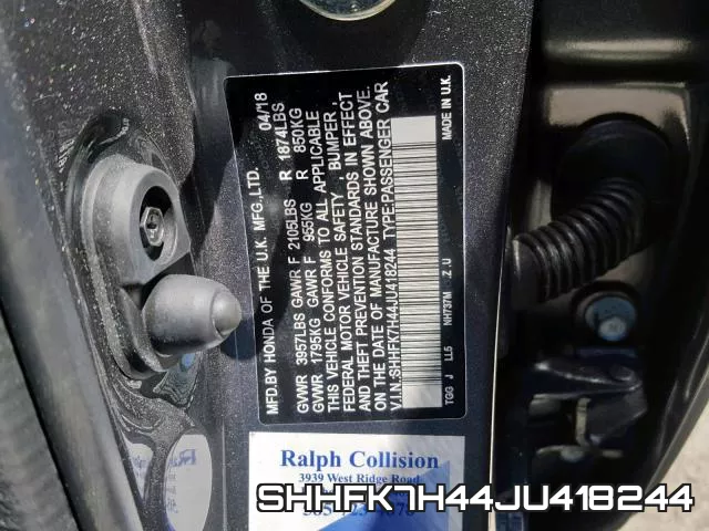 SHHFK7H44JU418244 фото 2