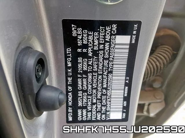 SHHFK7H55JU202590 фото 2