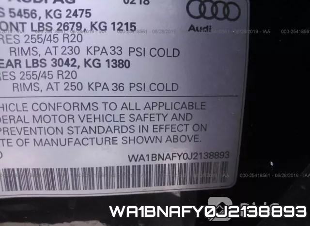 WA1BNAFY0J2138893 фото 10