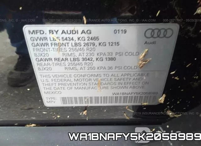 WA1BNAFY5K2058989 фото 10