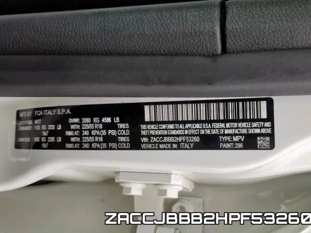 ZACCJBBB2HPF53260 фото 2