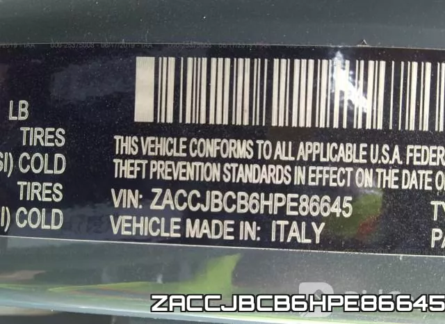 ZACCJBCB6HPE86645 фото 10