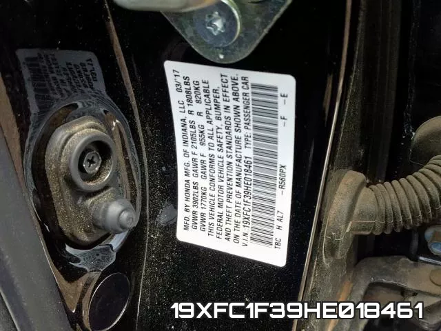 19XFC1F39HE018461 фото 2