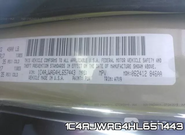 1C4AJWAG4HL657443 фото 10