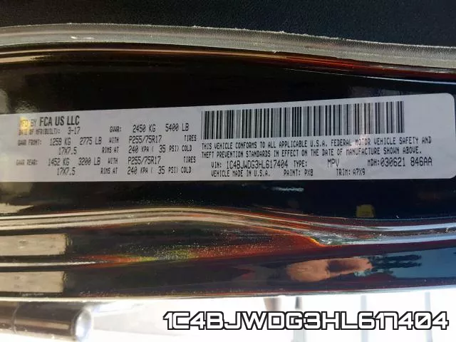 1C4BJWDG3HL617404 фото 2