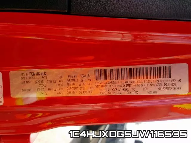 1C4HJXDG5JW116535 фото 2