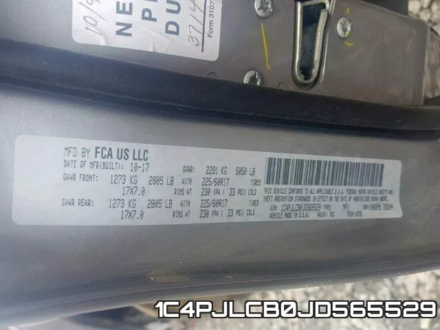 1C4PJLCB0JD565529 фото 2