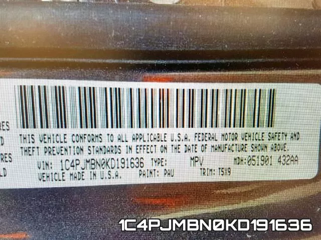 1C4PJMBN0KD191636 фото 2