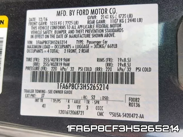 1FA6P8CF3H5265214 фото 2