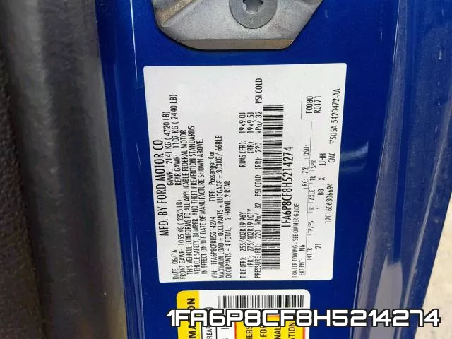 1FA6P8CF8H5214274 фото 2