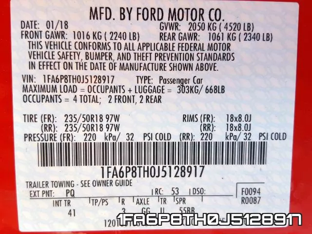 1FA6P8TH0J5128917 фото 2