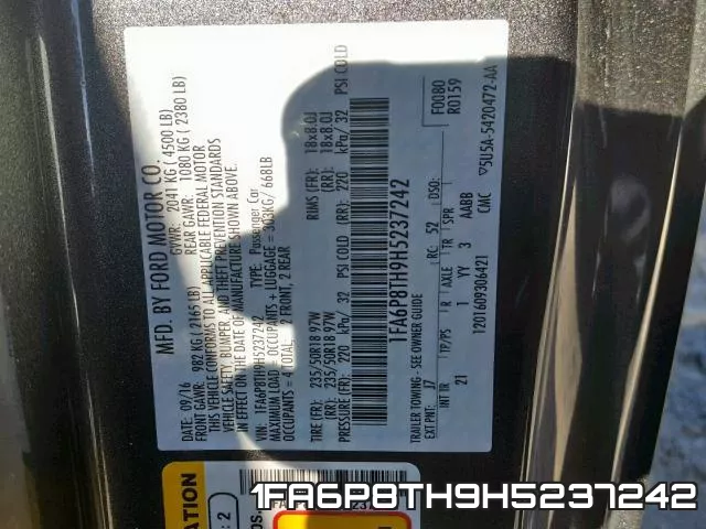 1FA6P8TH9H5237242 фото 2