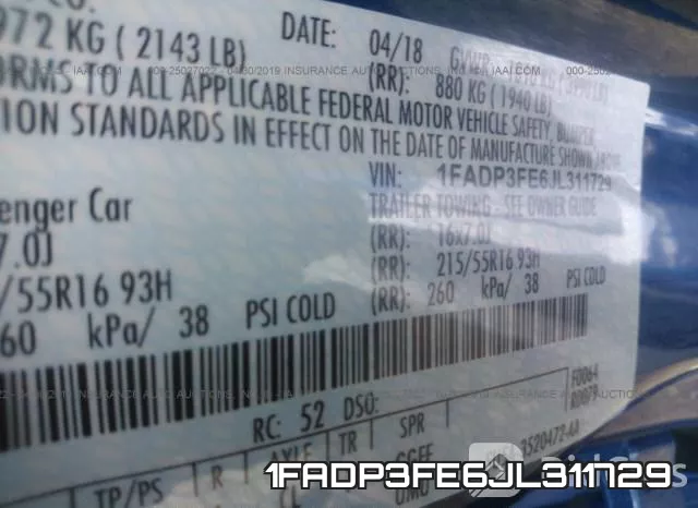 1FADP3FE6JL311729 фото 10