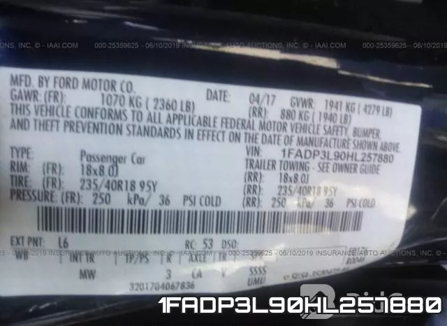 1FADP3L90HL257880 фото 10