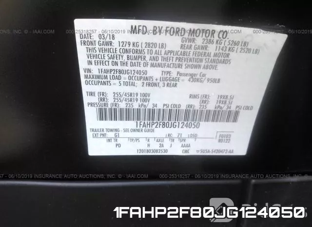 1FAHP2F80JG124050 фото 10