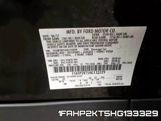 1FAHP2KT5HG133329 фото 2