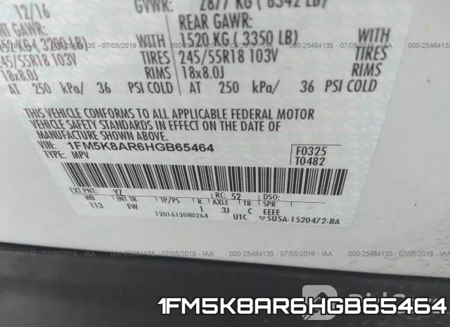 1FM5K8AR6HGB65464 фото 10