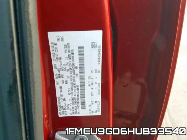 1FMCU9GD6HUB33540 фото 2
