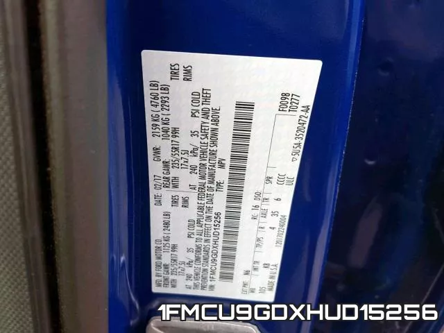 1FMCU9GDXHUD15256 фото 2