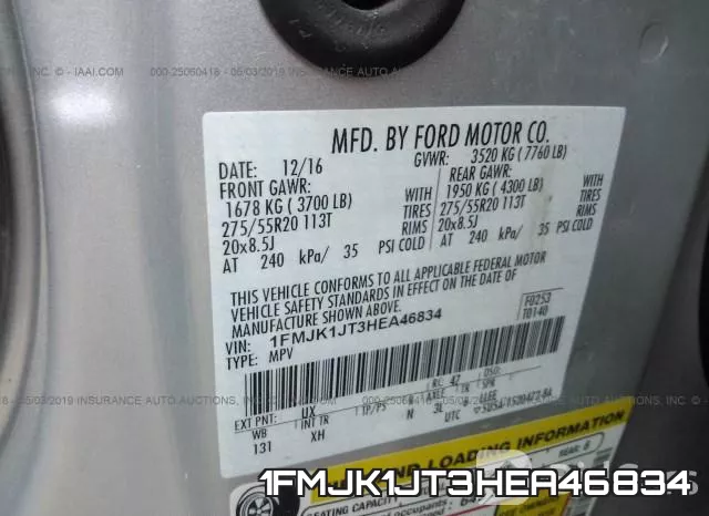 1FMJK1JT3HEA46834 фото 10
