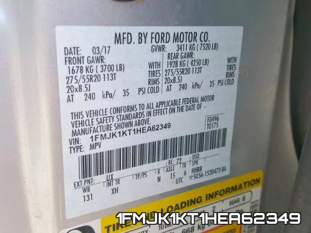 1FMJK1KT1HEA62349 фото 2