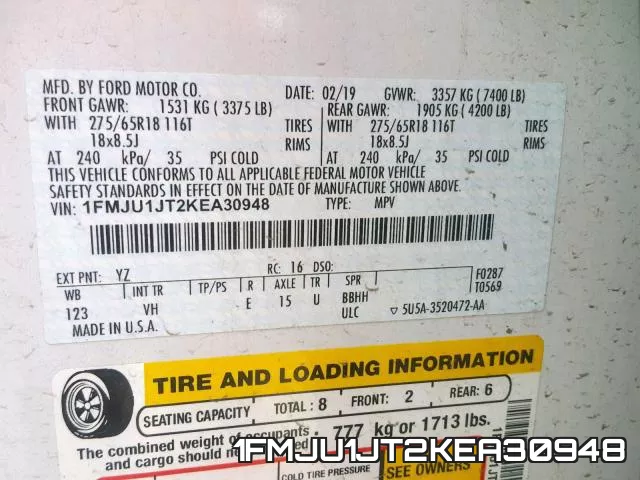 1FMJU1JT2KEA30948 фото 2