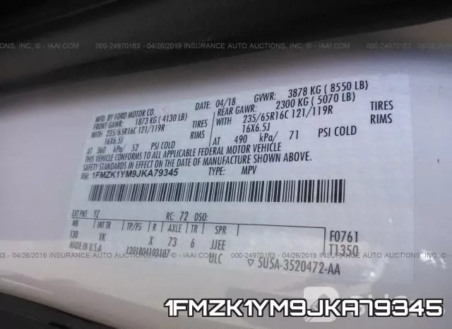 1FMZK1YM9JKA79345 фото 10